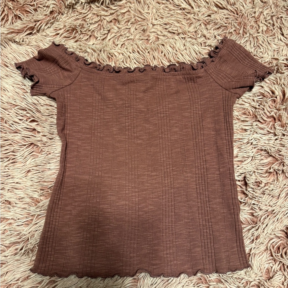 Purple/brown off-shoulder top